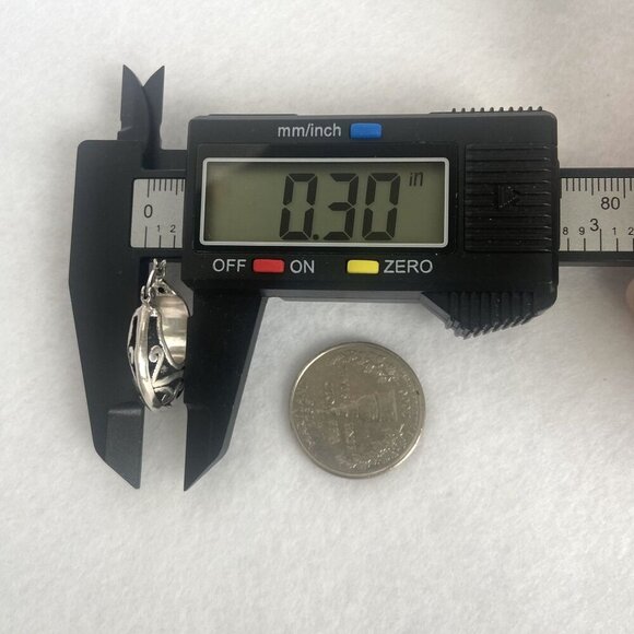 Sterling Silver 925 1" Scrollwork Bali Style Chunky Hoop Earrings Hinged Post - Picture 16 of 16